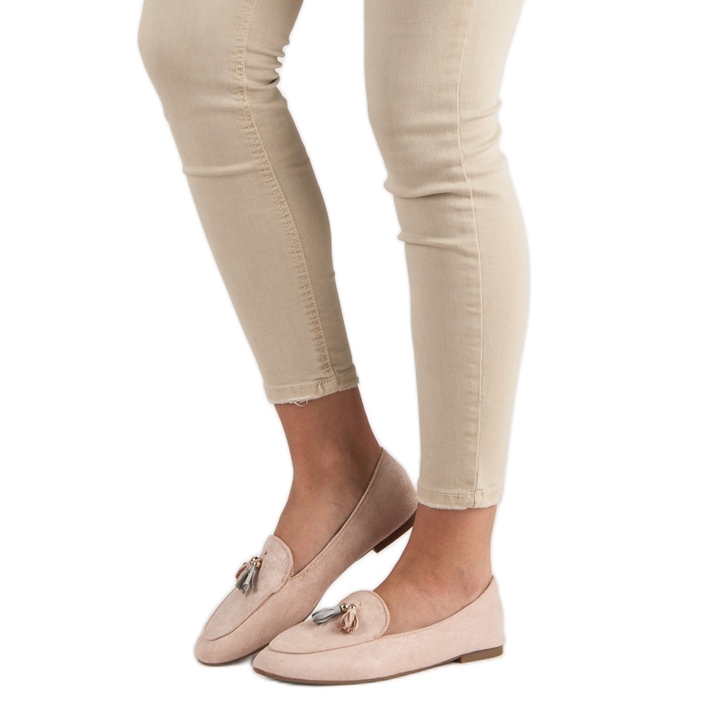 Small Swan Mocasines con purpurina rosado 2