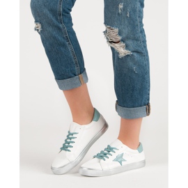 Zapatillas bajas con estilo blanco azul 2 Zapatillas bajas con estilo blanco azul 2