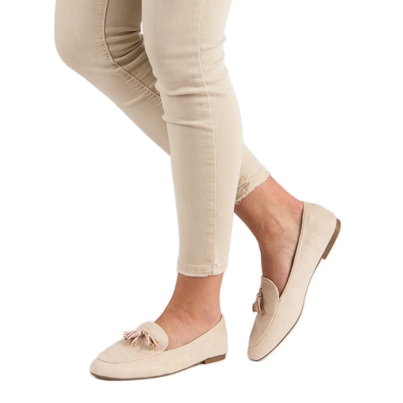 Small Swan Mocasines con purpurina rosado 2