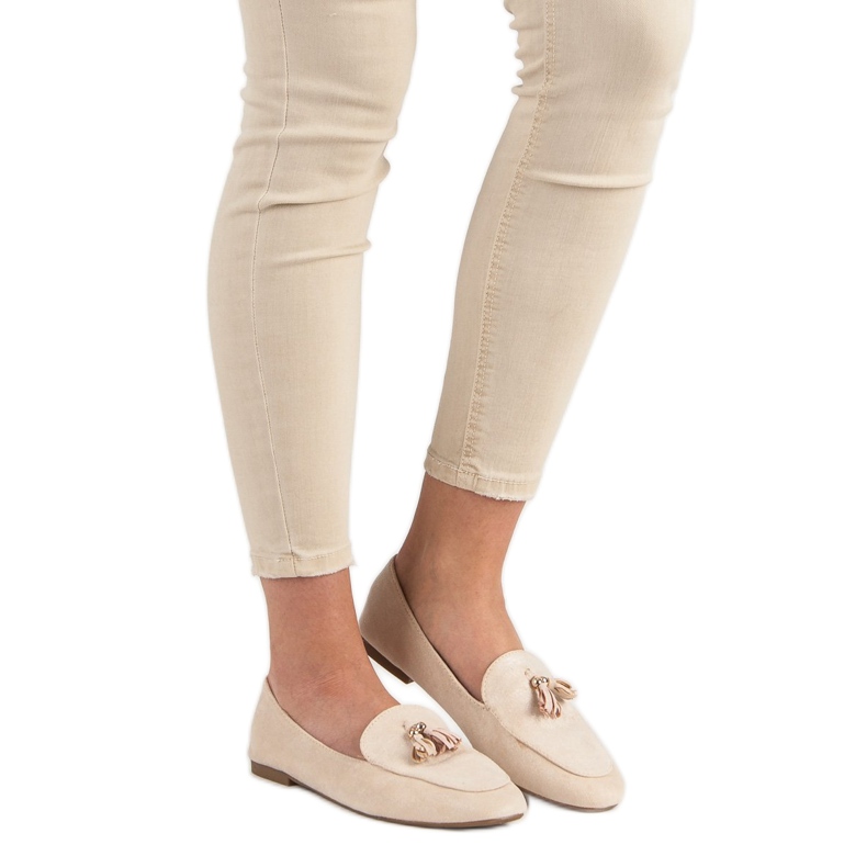 Small Swan Mocasines con purpurina rosado 1