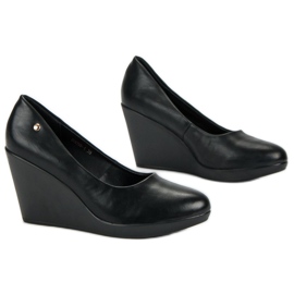 J. Star Bombas de cuña negras negro 6