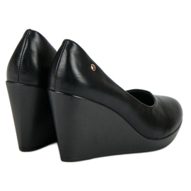 J. Star Bombas de cuña negras negro 5