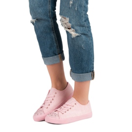 Sport Zapatillas rosas con cristales rosado 2
