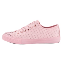 Sport Zapatillas rosas con cristales rosado 1