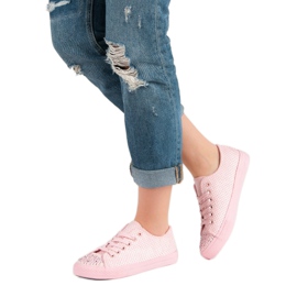 Sport Zapatillas rosas con cristales rosado 3