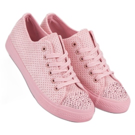 Sport Zapatillas rosas con cristales rosado 4