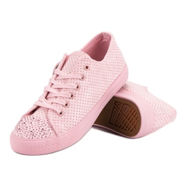 Sport Zapatillas rosas con cristales rosado 5