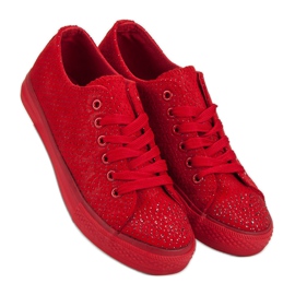 Sport Zapatillas rojas con cristales rojo 3