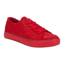 Sport Zapatillas rojas con cristales rojo 5