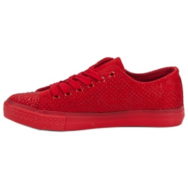 Sport Zapatillas rojas con cristales rojo 6