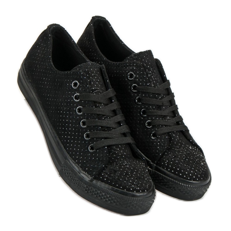 Sport Zapatillas negras con cristales negro 1