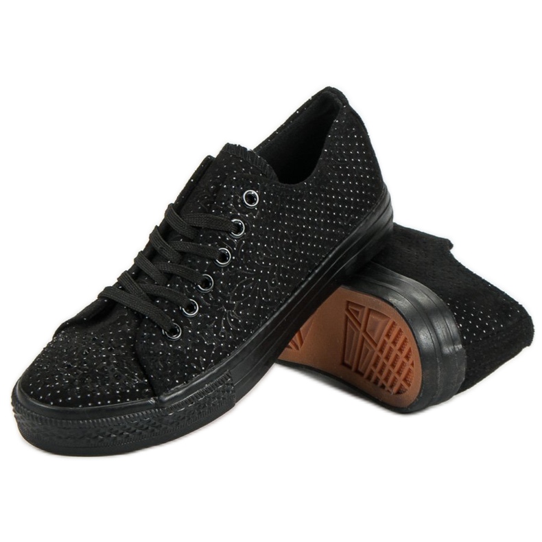 Sport Zapatillas negras con cristales negro 2