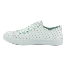 Sport Zapatillas de menta con cristales verde 6