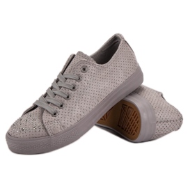 Sport Zapatillas grises con cristales 5