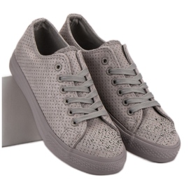 Sport Zapatillas grises con cristales 6