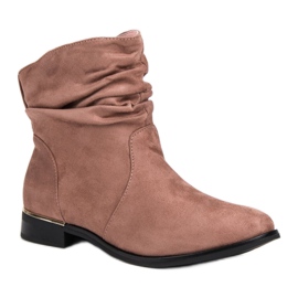 SDS Botas de ante en polvo rosa 1