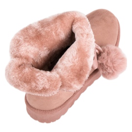Mukluki rosa con pompones rosado 4