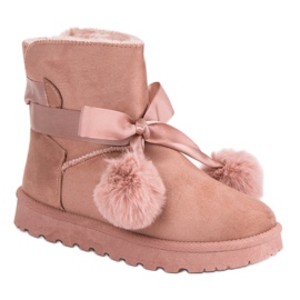 Mukluki rosa con pompones rosado 7