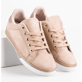 Anesia Paris Zapatillas deportivas en polvo con purpurina rosado 2