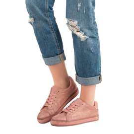 Calzado deportivo con cristales rosa 1