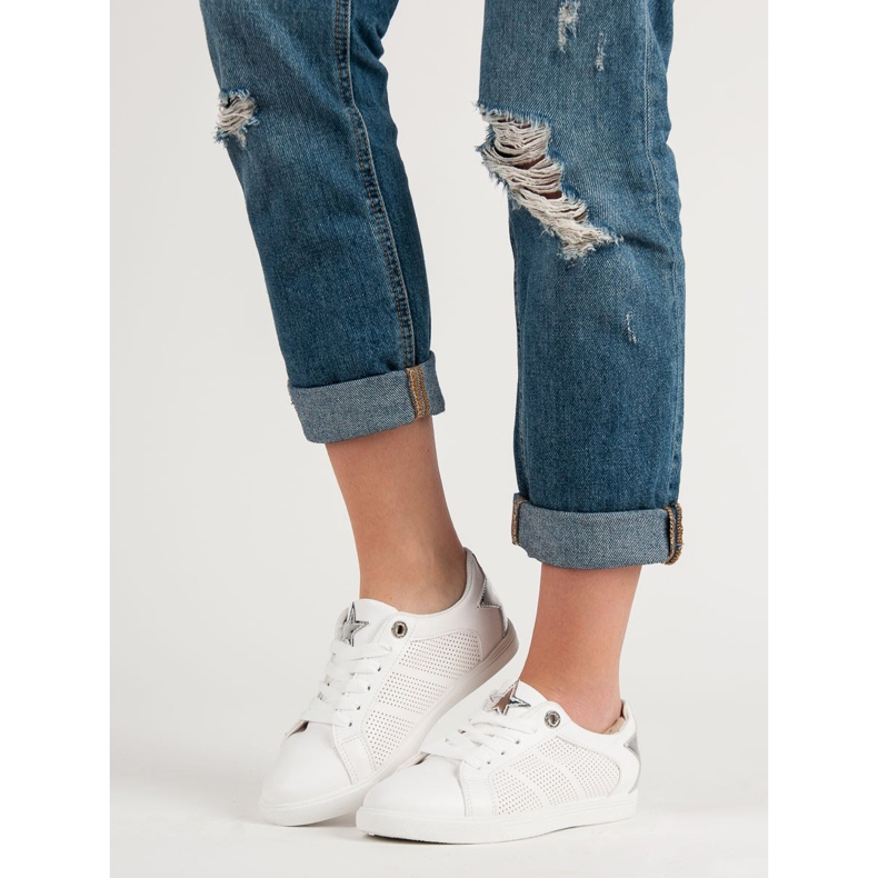 Zapatos deportivos bajos blanco gris 1