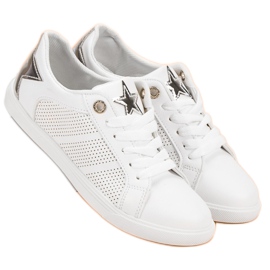 Zapatos deportivos bajos blanco gris 6