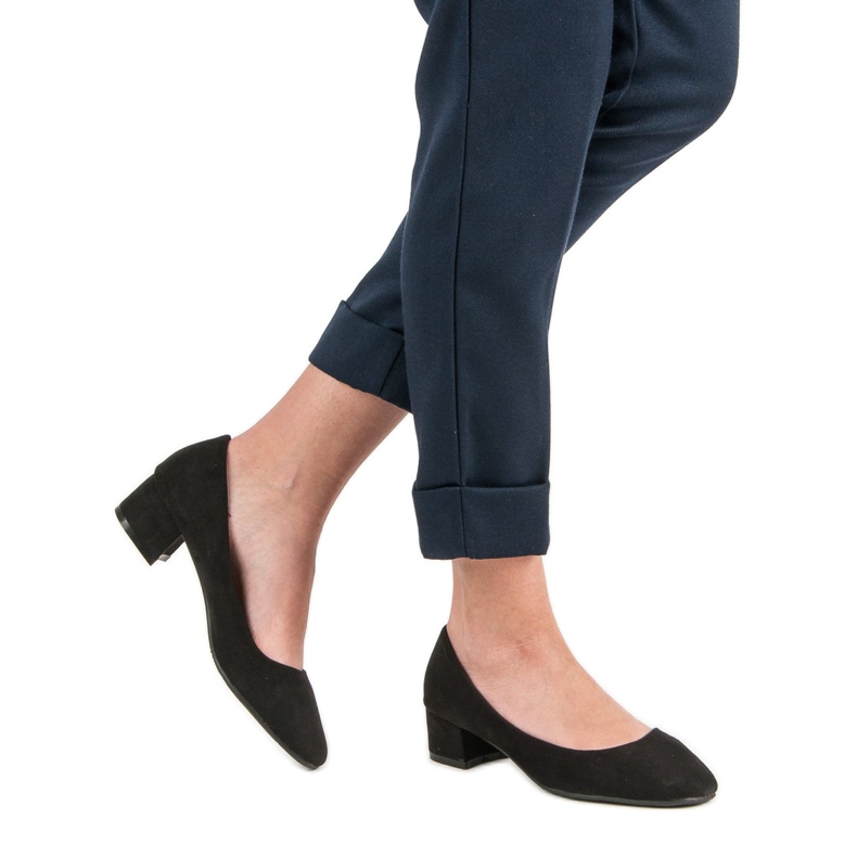 Queentina Bombas de tacón plano negro 2