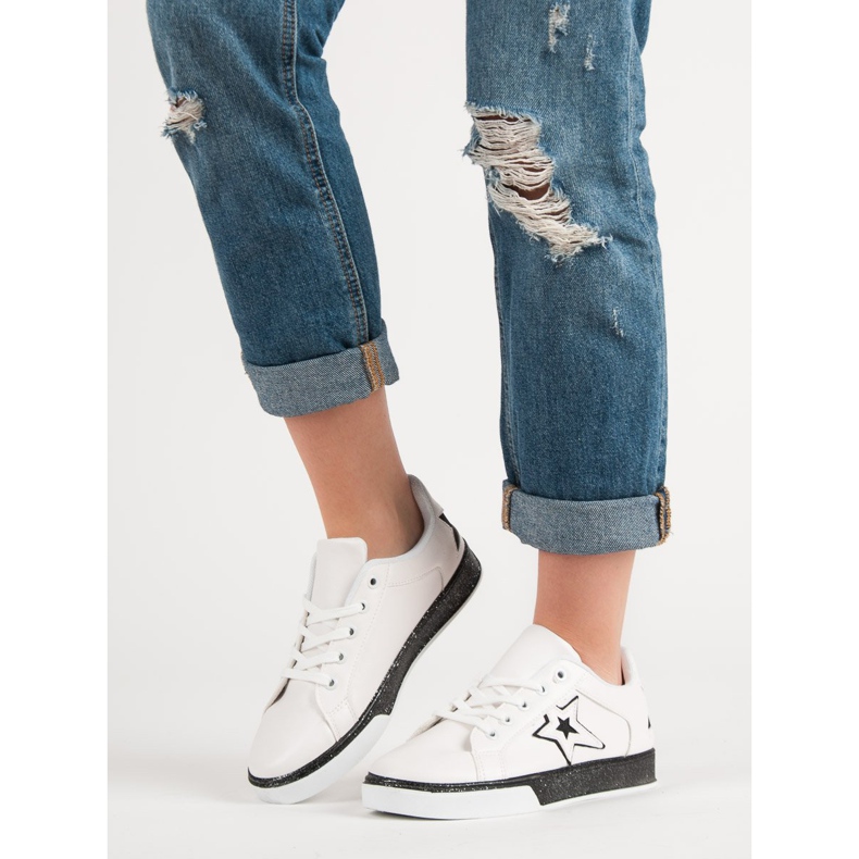 Calzado deportivo para mujer blanco negro 1 Calzado deportivo para mujer blanco negro 1