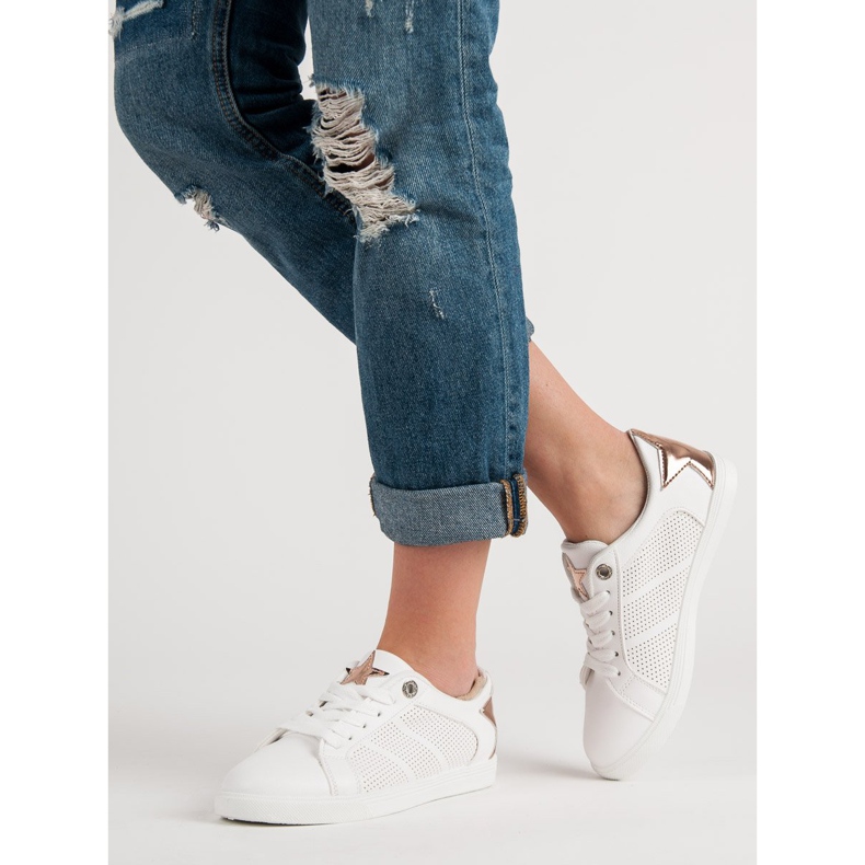 Zapatos deportivos bajos blanco amarillo 1