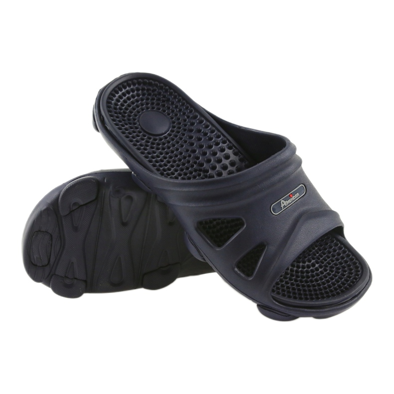 Pantuflas de piscina hombre American Club azul marino 3