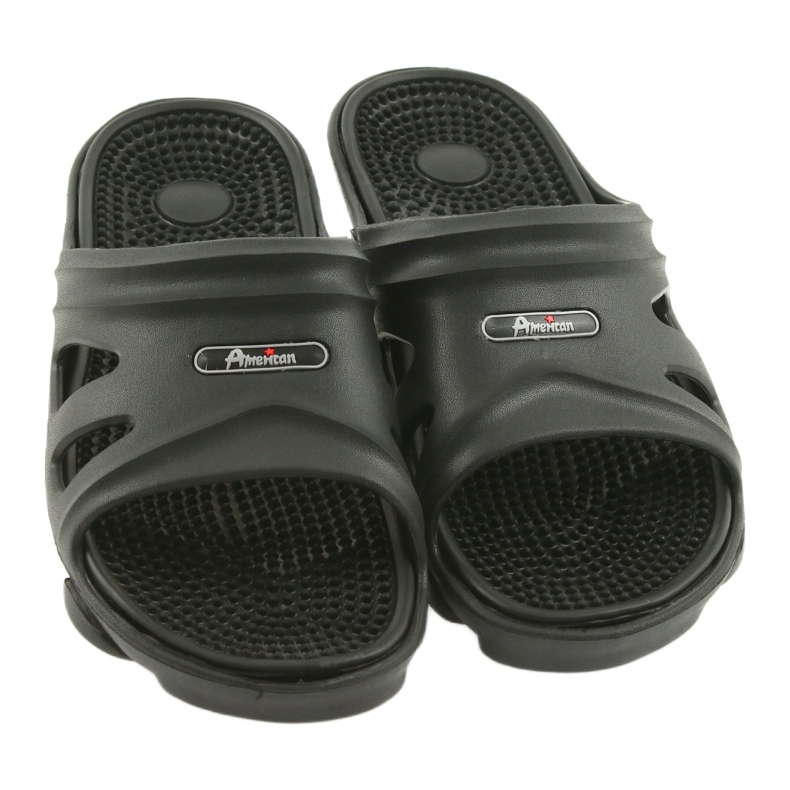 Pantuflas negras de piscina para hombre American Club negro 4