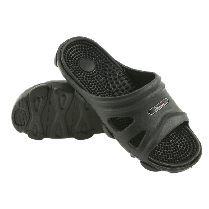 Pantuflas negras de piscina para hombre American Club negro 3