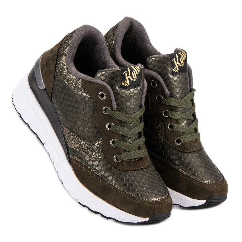 Kylie Zapatos de moda con patrón verde 2 Kylie Zapatos de moda con patrón verde 2