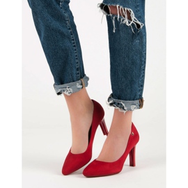 Tacones de ante VINCEZA rojo 1