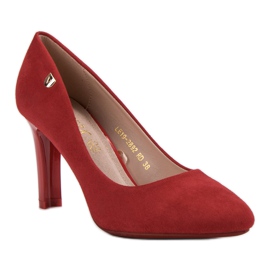 Tacones de ante VINCEZA rojo 3
