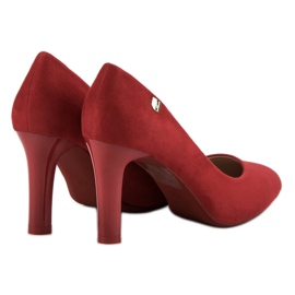 Tacones de ante VINCEZA rojo 5