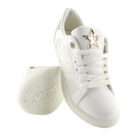 Deportivas con estrella blanca A6213 BLANCO / CHAMPAGNE 2