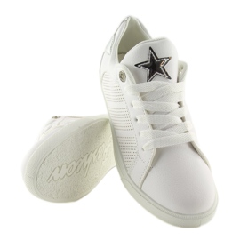 Deportivas blancas con estrella A6213 BLANCO / PLATA 6