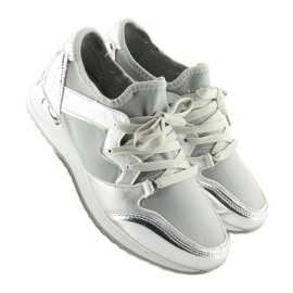Zapatilla deportiva plateada 6241 plateada gris 2