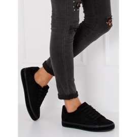 Negro BS098 Zapatillas negras con piedras 1 Negro BS098 Zapatillas negras con piedras 1