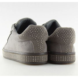 Gris BS098 Zapatillas grises con piedras 4