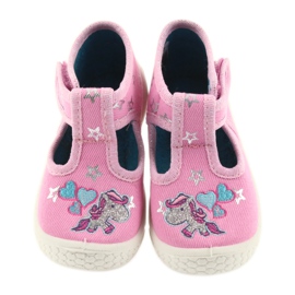 Calzado infantil befado 531P009 pantuflas gris rosa 4