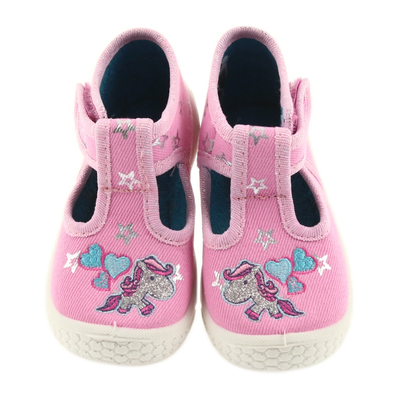 Calzado infantil befado 531P009 pantuflas gris rosa 4