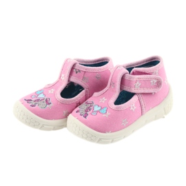 Calzado infantil befado 531P009 pantuflas gris rosado 2