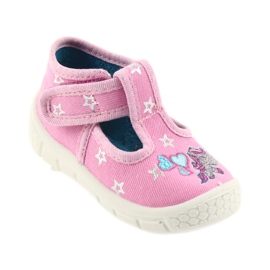Calzado infantil befado 531P009 pantuflas gris rosa 1