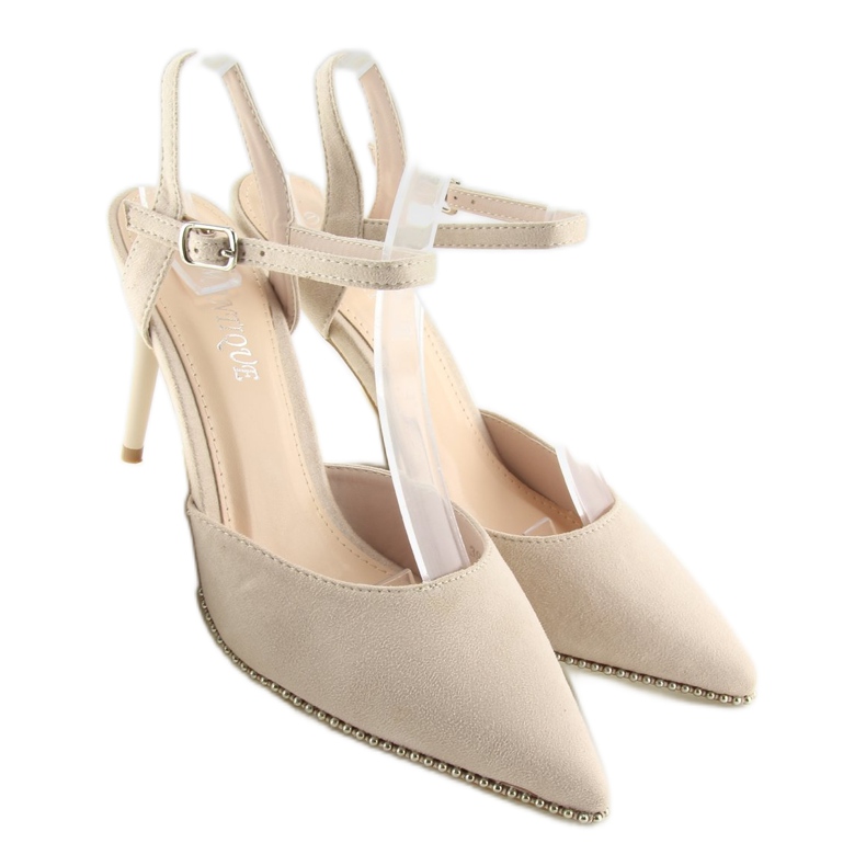 Sandalias beige de tacón alto J1126-1 Beige 1