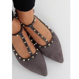 Bailarinas de tacón gris 127-13 Grey 2