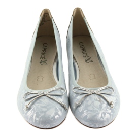 Ballerinas femeninas de Caprice 22102 Azul con arco 3