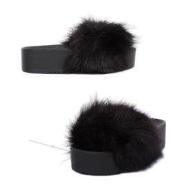 Black CK77P Pantuflas de piel negras negro 4