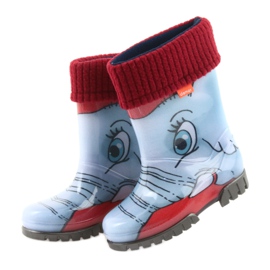 Botas para niños Demar, botas de goma con calcetín. azul gris rojo 4